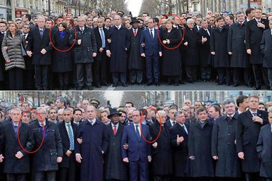 Israel's The Announcer removed German Chancellor Angela Merkel and other female leaders from the historic image so as not to offend its highly devout Orthodox readers